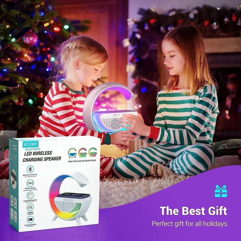 G-Shape LED Bluetooth Speaker with Wireless Charging