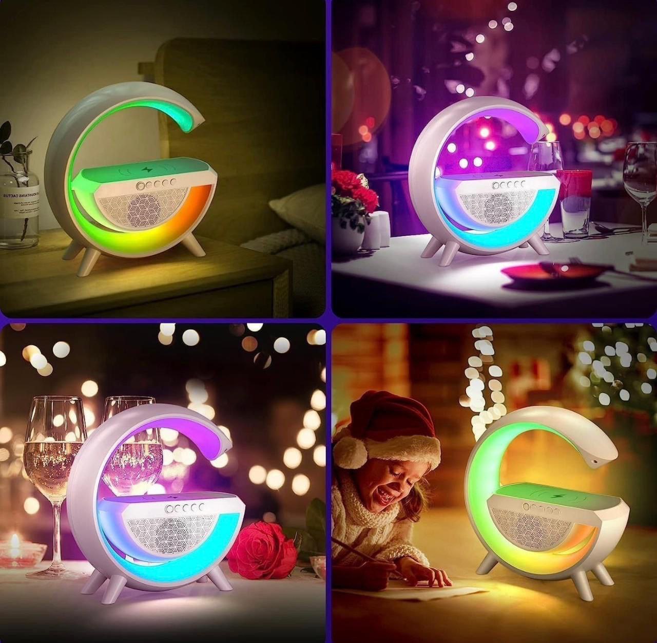 G-Shape LED Bluetooth Speaker with Wireless Charging