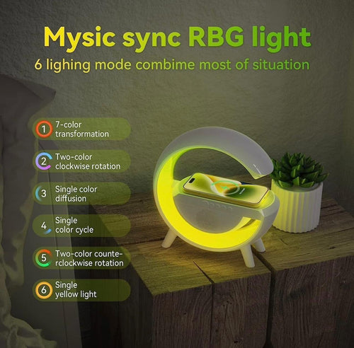 G-Shape LED Bluetooth Speaker with Wireless Charging